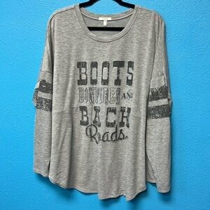 Boots, bonfires, and back roads Maurice’s plus size 2x long sleeve shirt